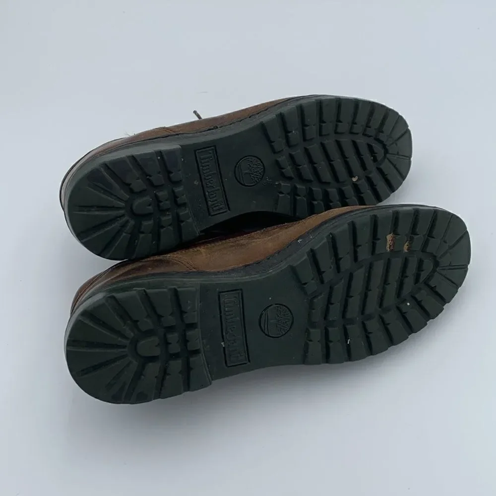 Vintage Timberland brown leather lace up boat shoes